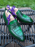 Ascot Sinatra - Emerald Green Alligator & Calf - Ascot Shoes