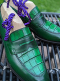 Ascot Sinatra - Emerald Green Alligator & Calf - Ascot Shoes