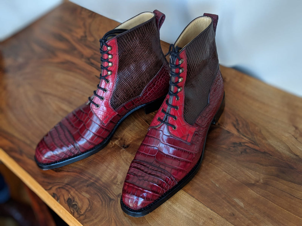 Ascot Snapdragon boots - Burgundy combination - Ascot Shoes