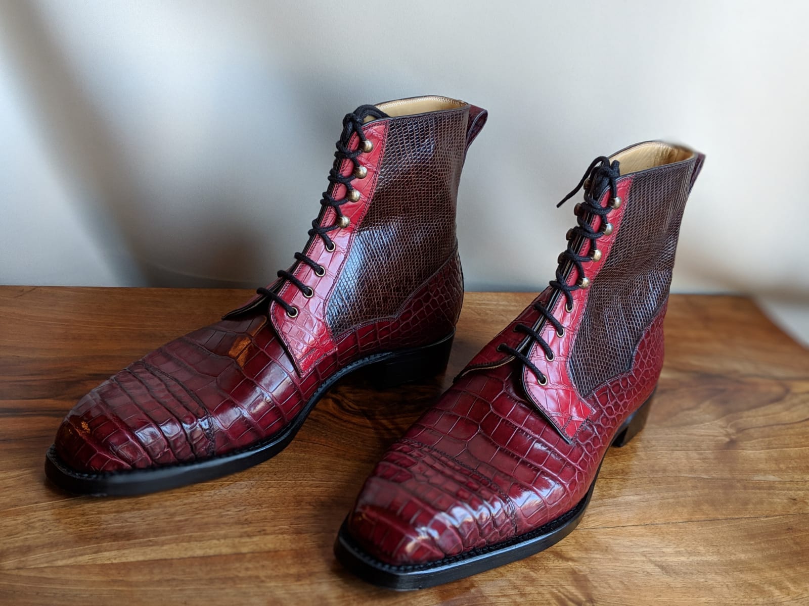 Ascot Snapdragon boots - Burgundy combination - Ascot Shoes