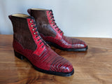 Ascot Snapdragon boots - Burgundy combination - Ascot Shoes