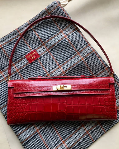 Clutch Bag - Red Crocodile