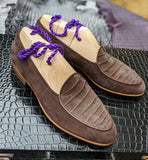 Belgian Loafer - Brown Crocodile - Ascot Shoes