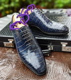 Ascot Wholecut - Blue Crocodile - Ascot Shoes