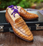 Ascot Sinatra - Tan Crocodile - Ascot Shoes