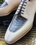 Ascot Kaan - Cream Calf & Caviar Alligator - Ascot Shoes