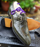 Ascot Andre - Olive Green Alligator - Ascot Shoes