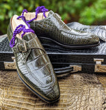 Ascot Andre - Olive Green Alligator - Ascot Shoes