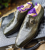 Ascot Andre - Olive Green Alligator - Ascot Shoes