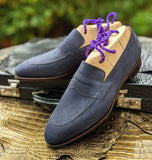 Ascot Sinatra - Navy Blue Suede - Ascot Shoes