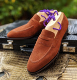 Ascot Sinatra - Dark Cognac Suede - Ascot Shoes