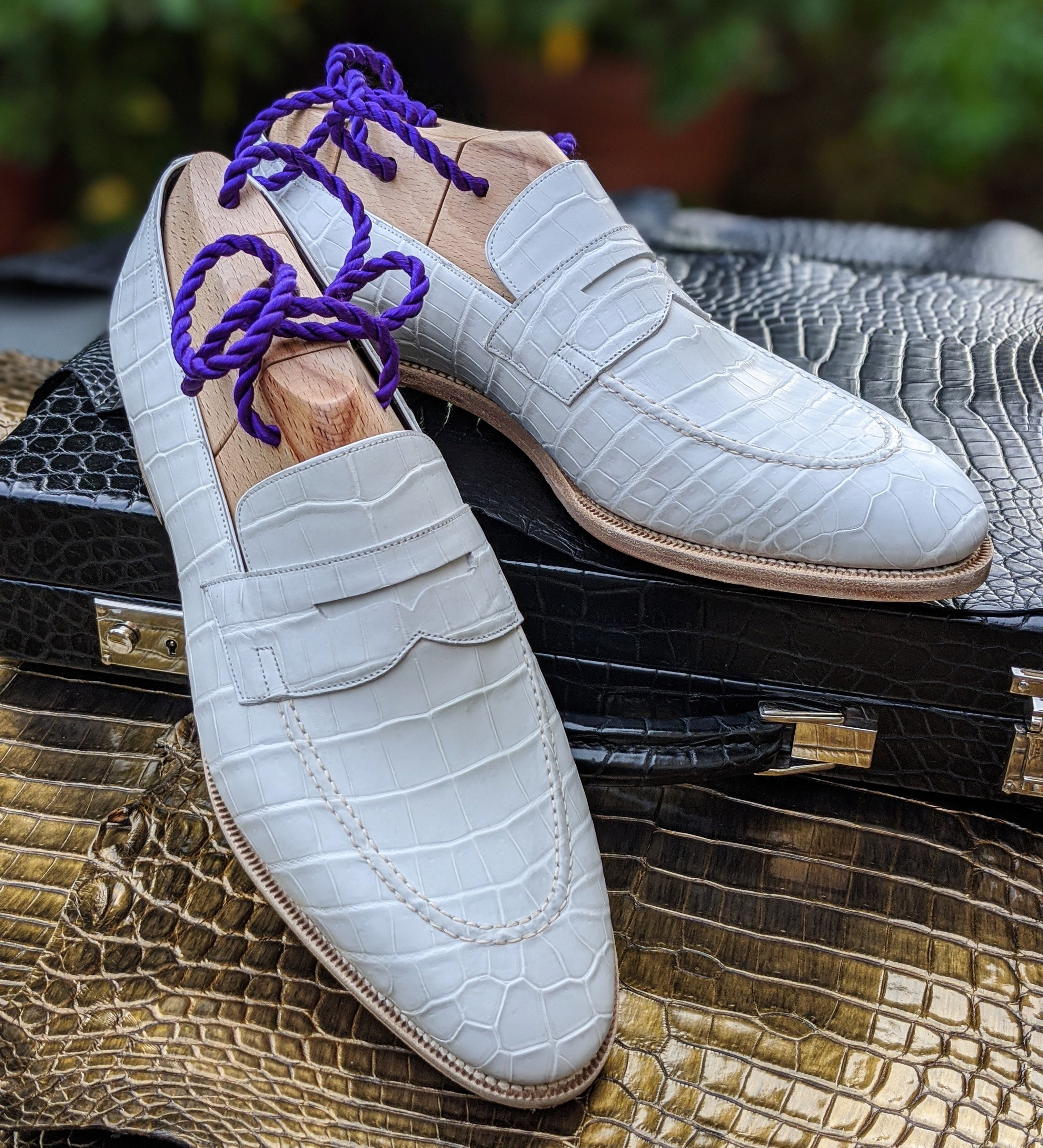 Ascot Sinatra - White Alligator - Ascot Shoes