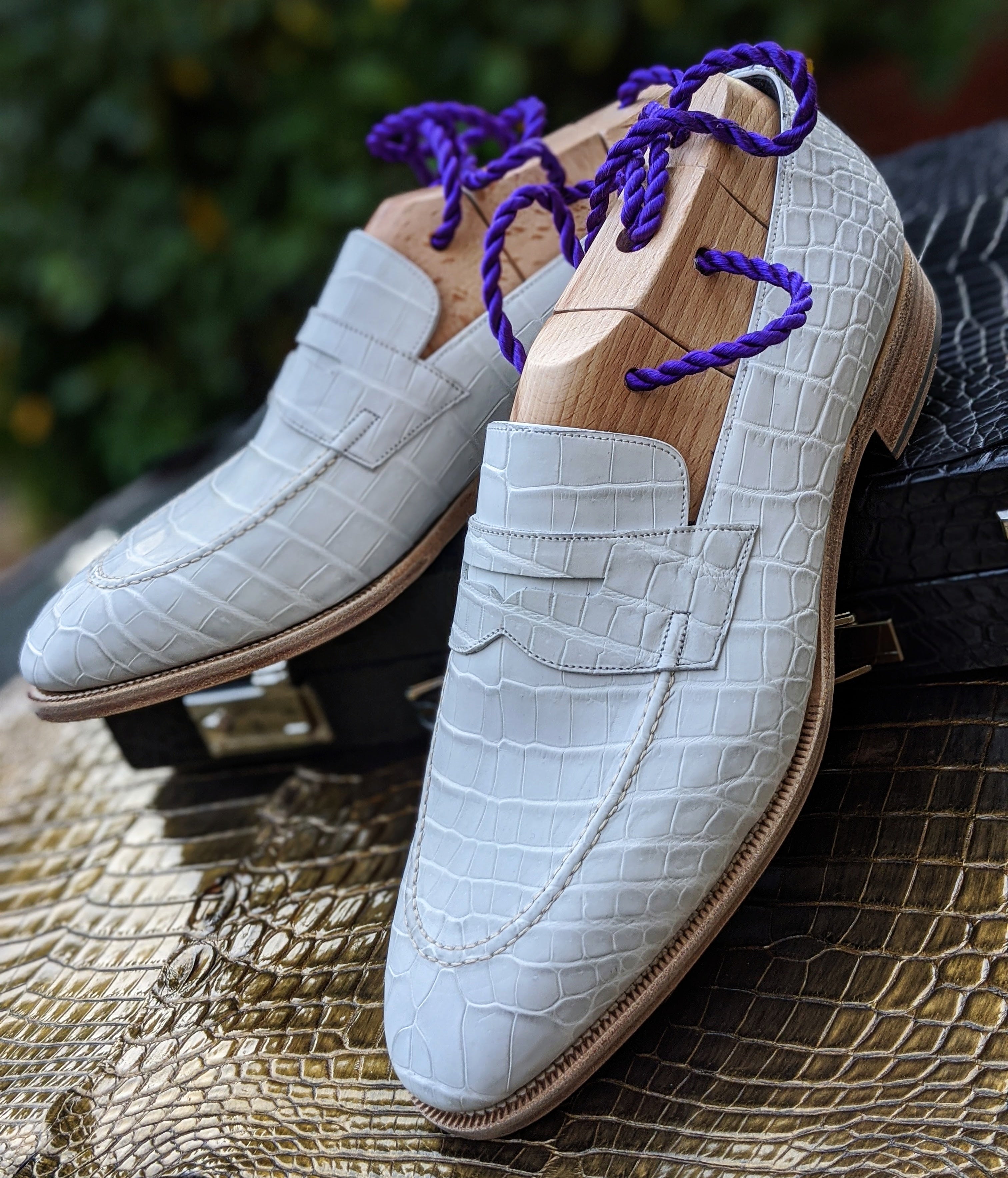 Ascot Sinatra - White Alligator - Ascot Shoes