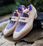 Ascot Sinatra - Cream Crust & Purple Alligator - Ascot Shoes