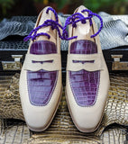 Ascot Sinatra - Cream Crust & Purple Alligator - Ascot Shoes