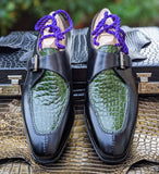 Ascot Andre - Green Alligator & Black Calf - Ascot Shoes