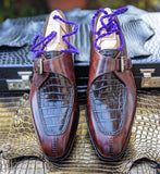 Ascot Andre - Brown Crocodile & Brown Calf - Ascot Shoes