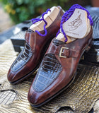 Ascot Andre - Brown Crocodile & Brown Museum Calf - Ascot Shoes