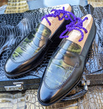 Ascot Sinatra - Camouflage Crocodile & Black Calf - Ascot Shoes