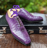 Ascot Wholecut - Mauve Alligator - Ascot Shoes