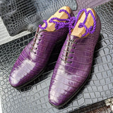 Ascot Wholecut - Mauve Alligator - Ascot Shoes