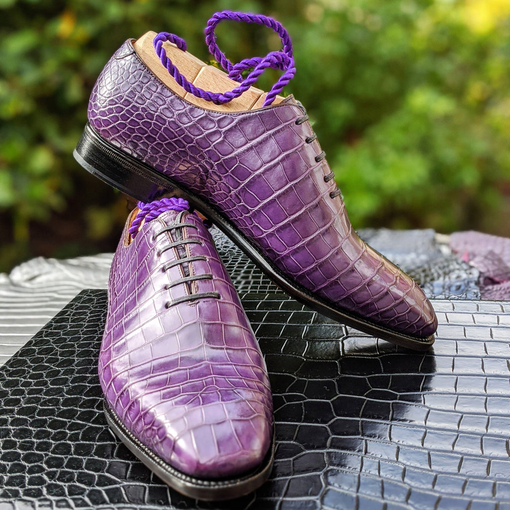 Ascot Wholecut - Mauve Alligator - Ascot Shoes