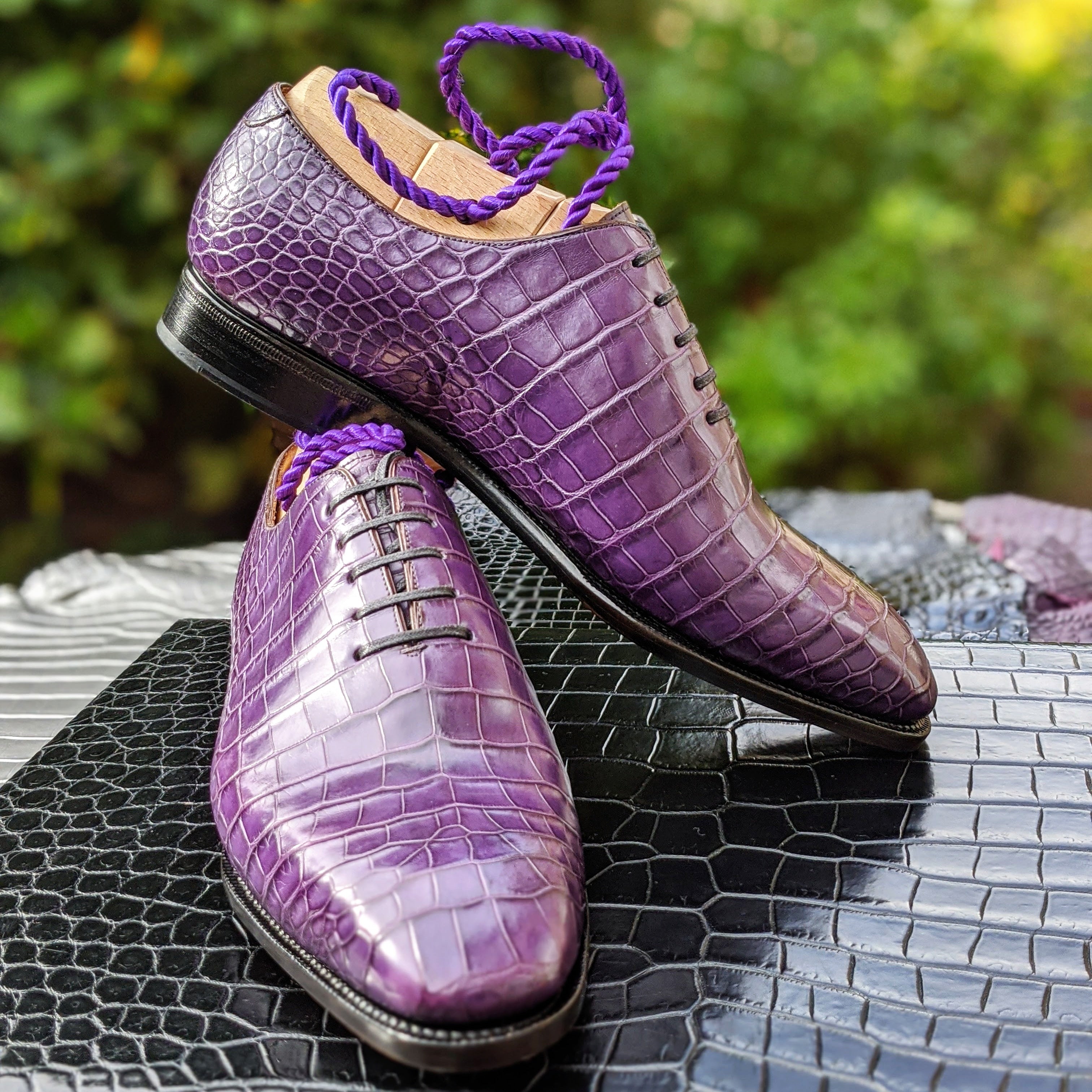 Ascot Wholecut - Mauve Alligator - Ascot Shoes