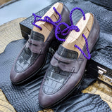 Ascot Sinatra - Caviar Grey Alligator - Ascot Shoes