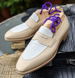 Ascot Sinatra - White Alligator & White Crust - Ascot Shoes