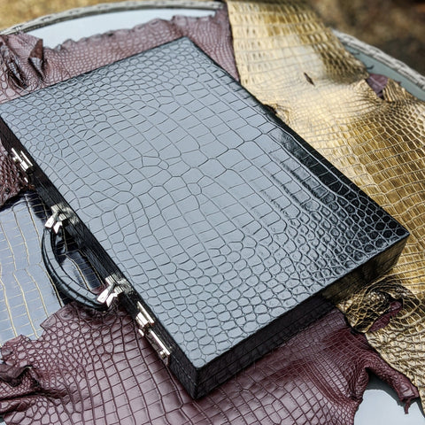 Backgammon Set - Black Crocodile