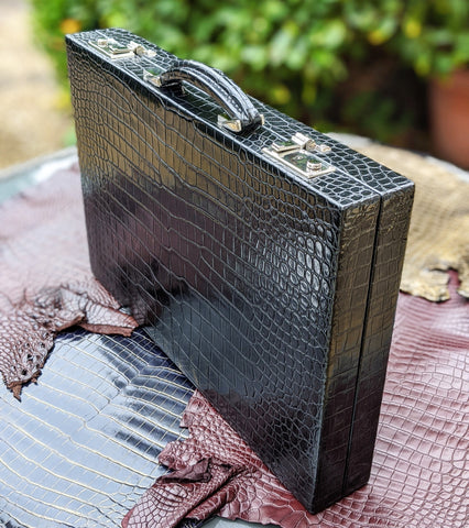 Backgammon Set - Black Crocodile