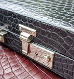 Backgammon Set - Black Crocodile - Ascot Shoes