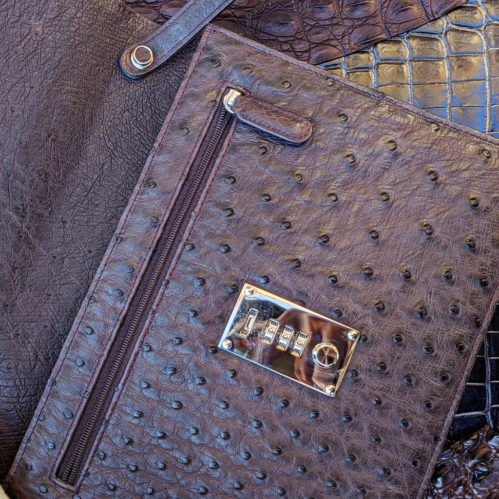 Pouch Case - Grey Ostrich - Ascot Shoes