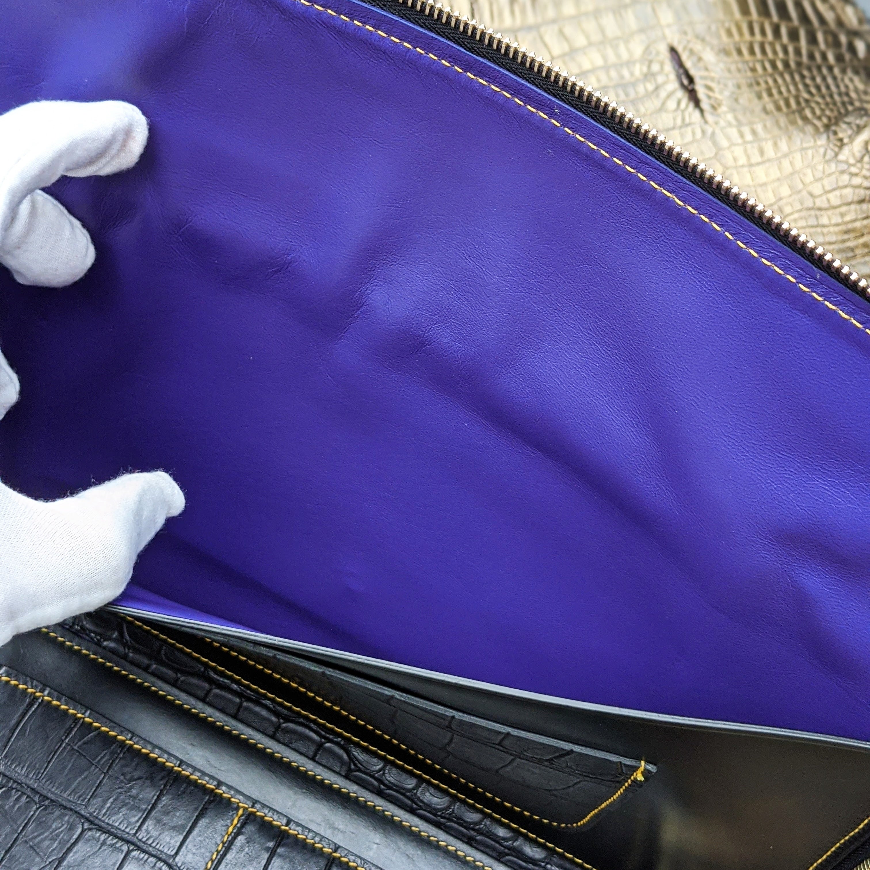 Laptop Case - Black Crocodile - Ascot Shoes