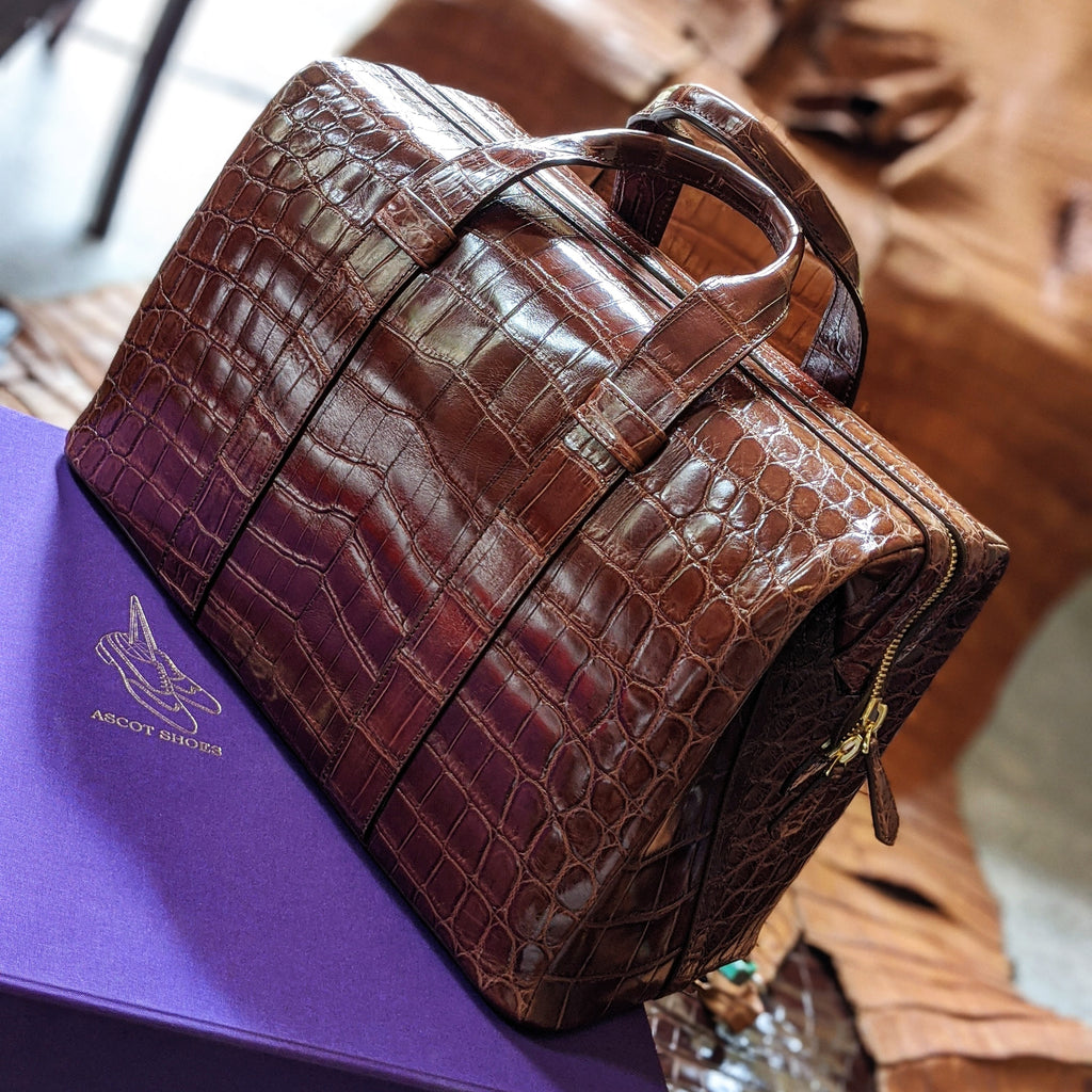 Weekender Bag - Bourbon Crocodile - Ascot Shoes