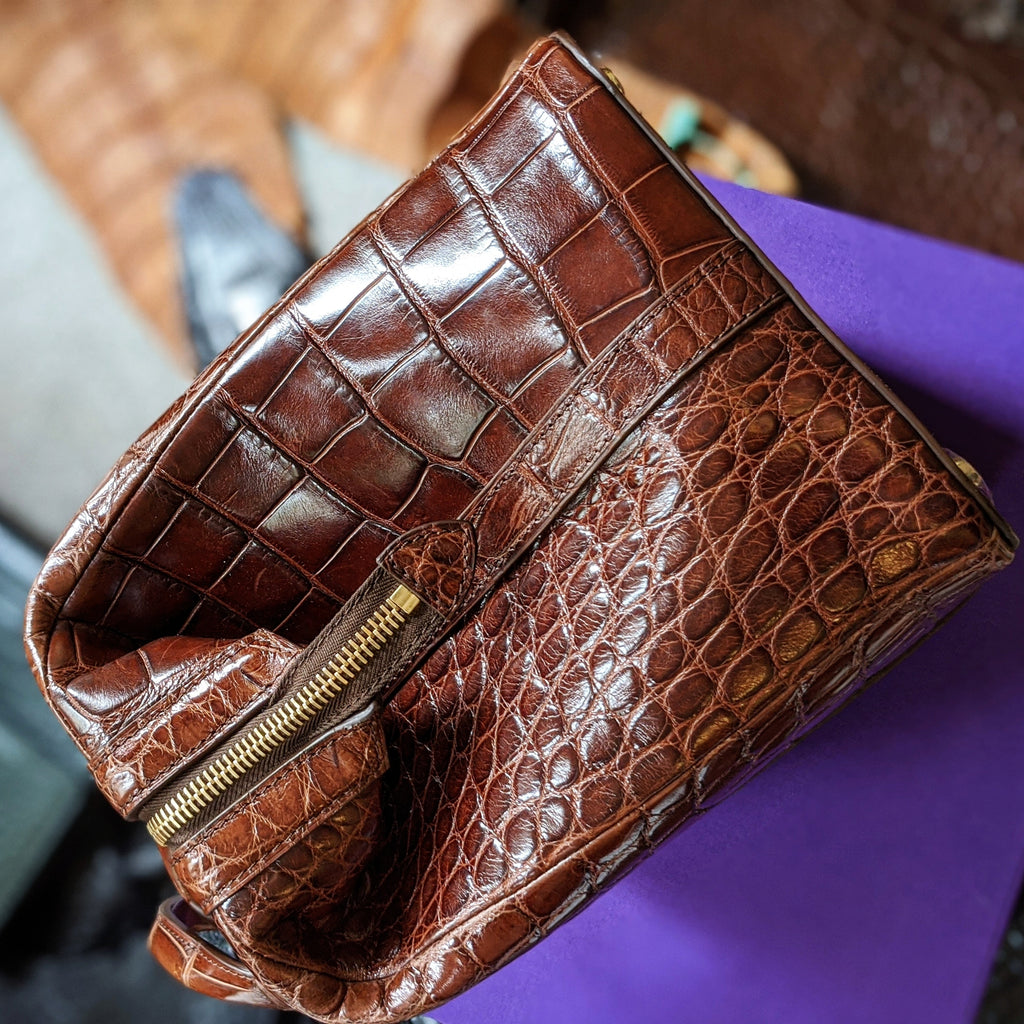 Weekender Bag - Bourbon Crocodile - Ascot Shoes