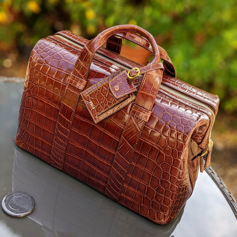 Weekender Bag - Bourbon Crocodile