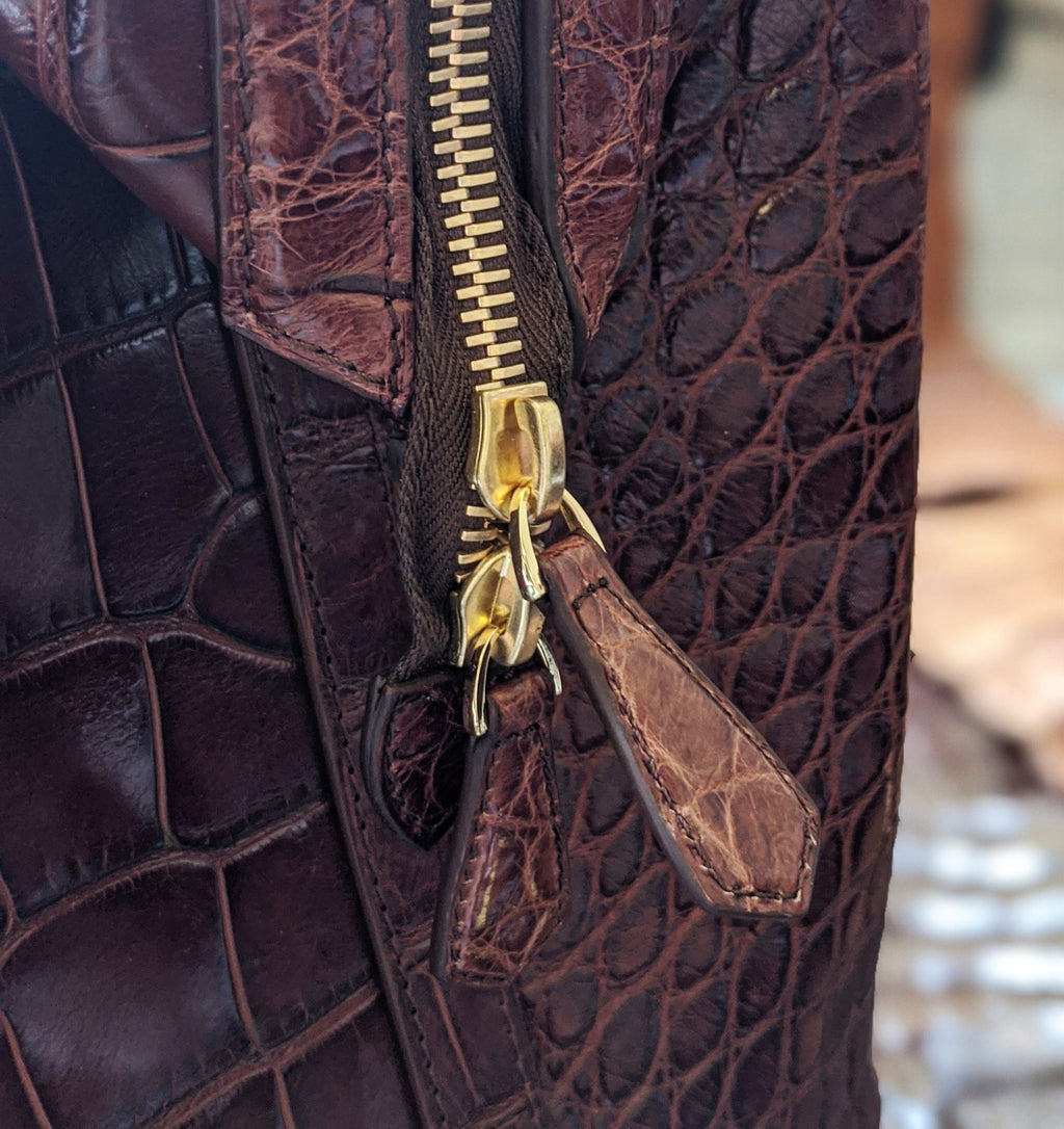 Weekender Bag - Bourbon Crocodile - Ascot Shoes