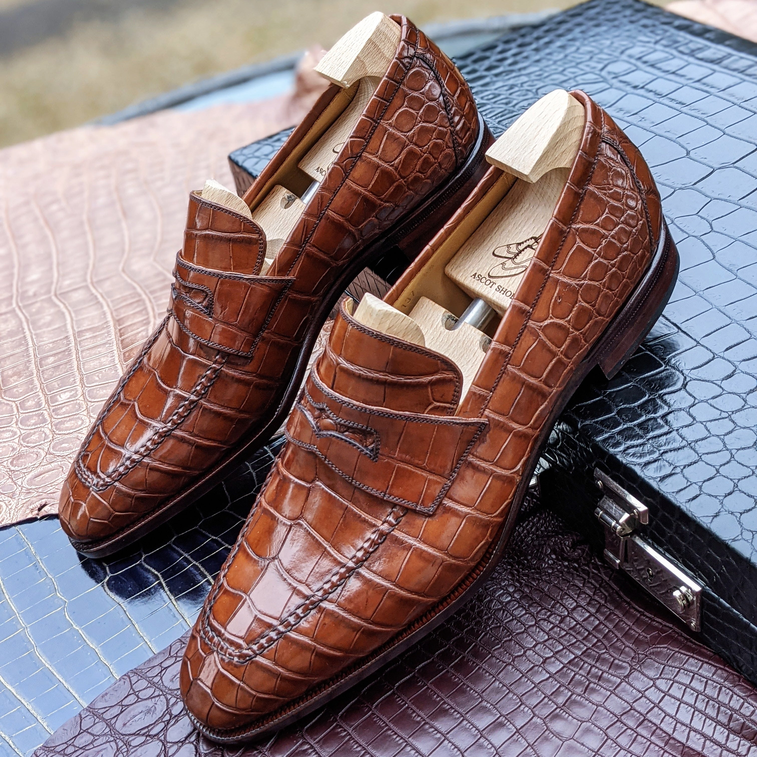 Ascot Sinatra - Cognac Alligator - Ascot Shoes