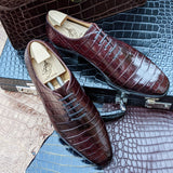 Ascot Wholecut - Bordeaux Alligator - Ascot Shoes