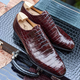 Ascot Wholecut - Bordeaux Alligator - Ascot Shoes