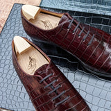 Ascot Wholecut - Bordeaux Alligator - Ascot Shoes