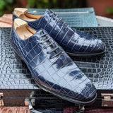 Ascot Wholecut - Blue Alligator - Ascot Shoes