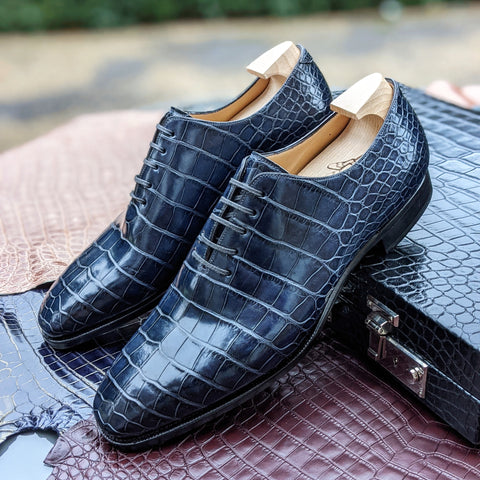 Ascot Wholecut - Blue Alligator