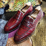 Ascot Sinatra - Burgundy Alligator - Ascot Shoes