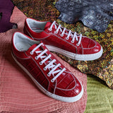 Ascot Sneakers - Ruby Red Alligator - Ascot Shoes