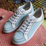 Ascot Sneakers - Light Blue Alligator - Ascot Shoes