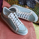 Ascot Sneakers - Light Blue Alligator - Ascot Shoes