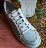 Ascot Sneakers - Light Blue Alligator - Ascot Shoes