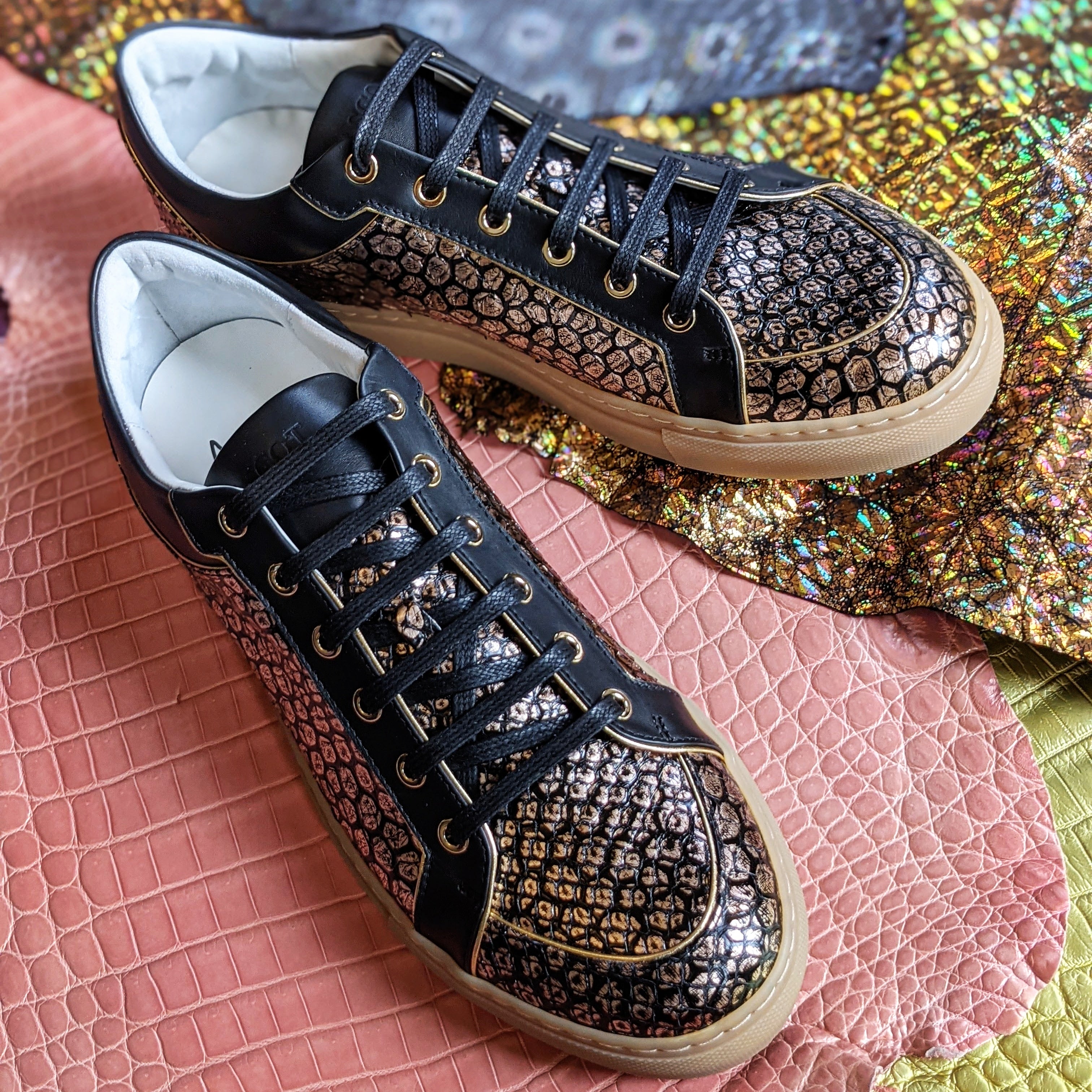 Ascot Sneakers - Gold Dust Python - Ascot Shoes